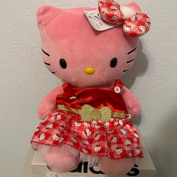 NWT BUILD A BEAR Holly Jolly Hello Kitty with dress - Picture 1 of 3